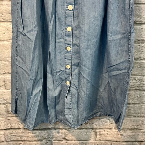 Madewell Size 12 Palisade Button-Front Midi Skirt in Indigo - Picture 6 of 13